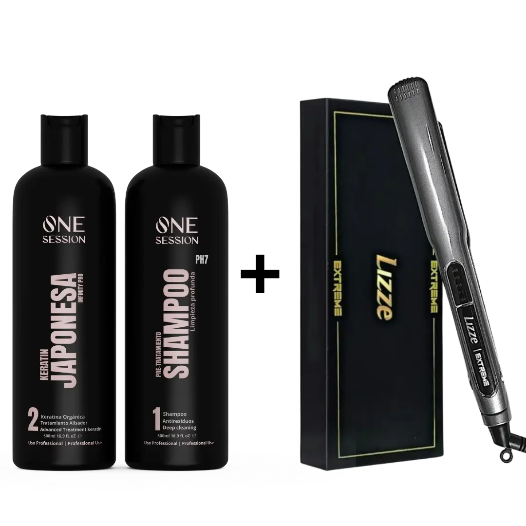 Kit keratin Japonesa 500ML+ Plancha Lizze Extreme Titanio