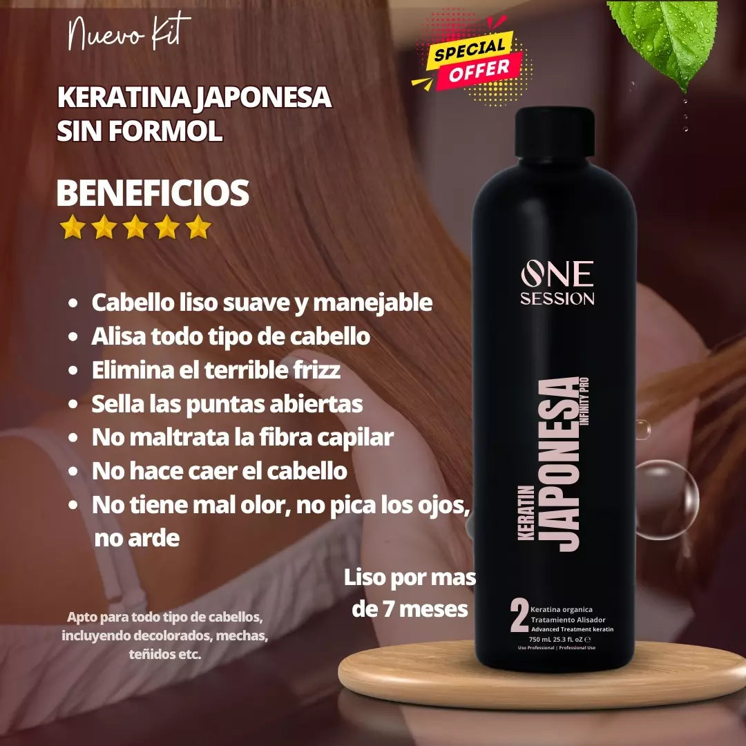 Alisado Organico Keratina Japonesa Para El Cabello Kit Keratin