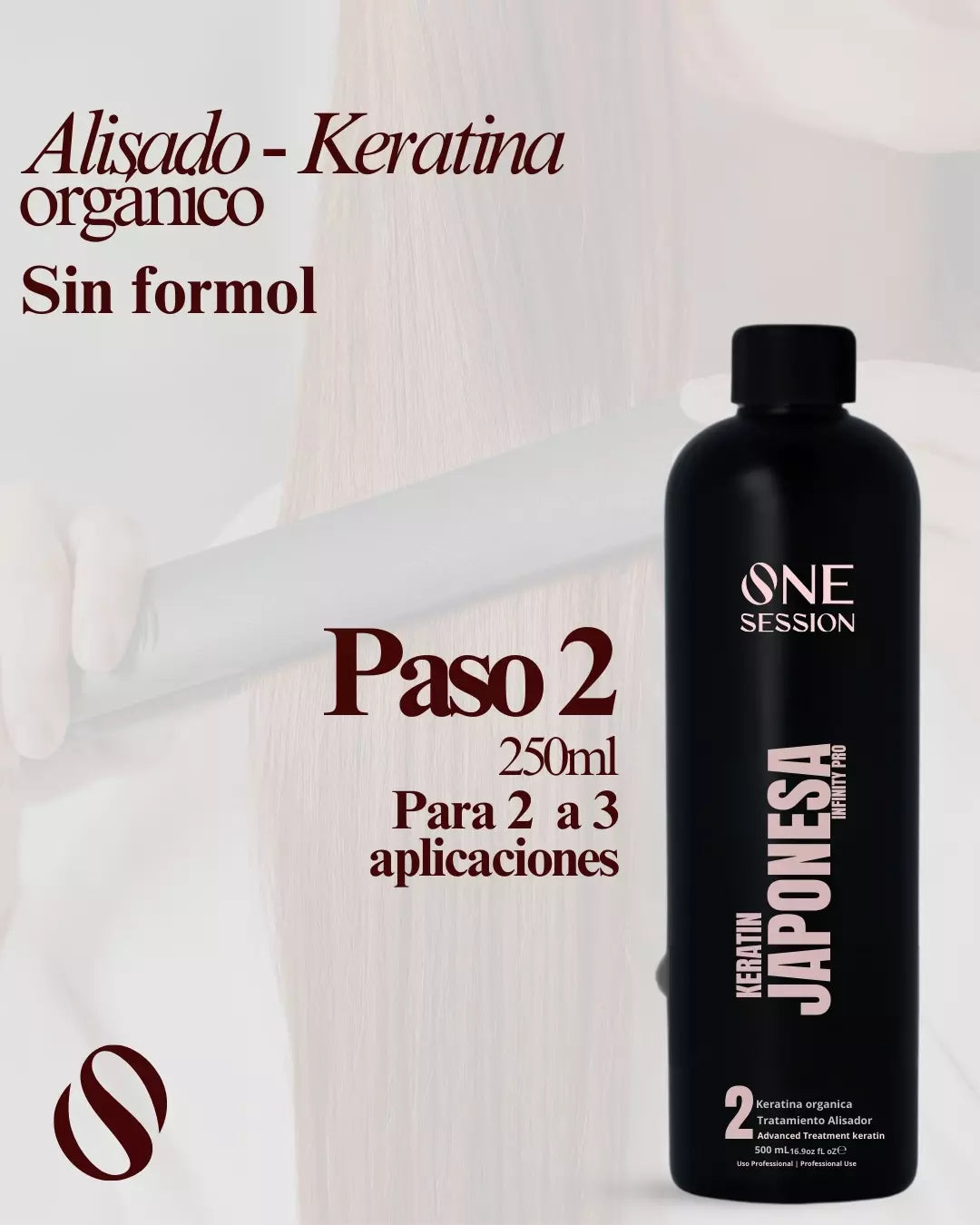 Kit Keratin Japonesa 250ml. sin formol One session profesional